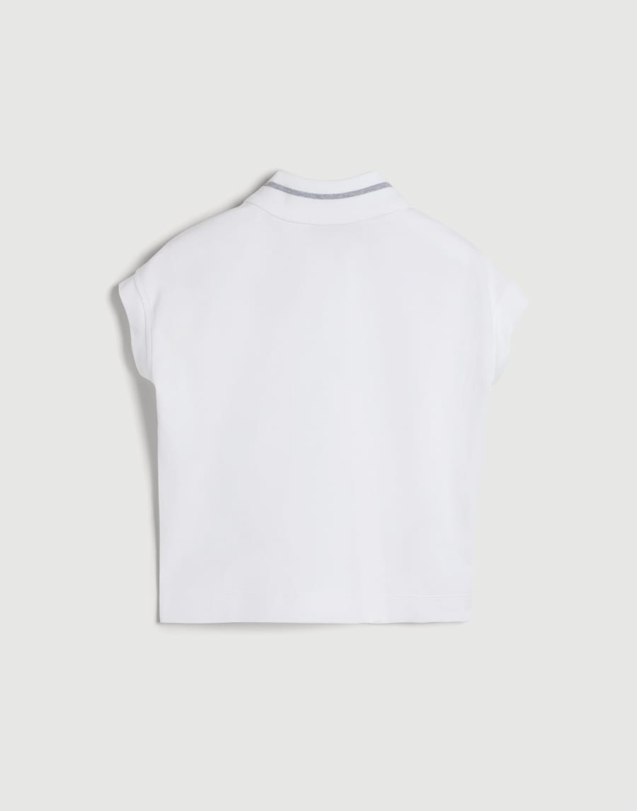 Cotton jersey polo shirt with logo White Girls - Brunello Cucinelli
