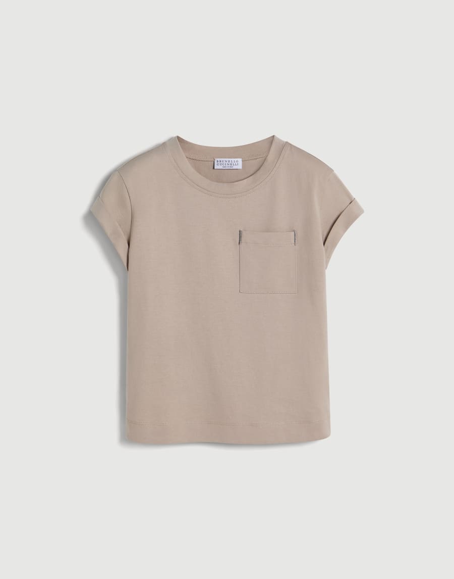 Jersey T-shirt Light Brown Girls - Brunello Cucinelli