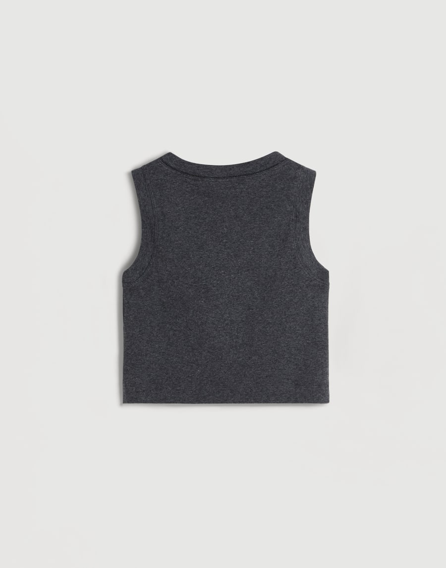 Ribbed jersey top Anthracite Girls - Brunello Cucinelli