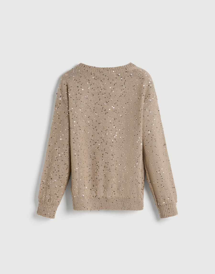 Linen and silk sweater Beige Girls - Brunello Cucinelli