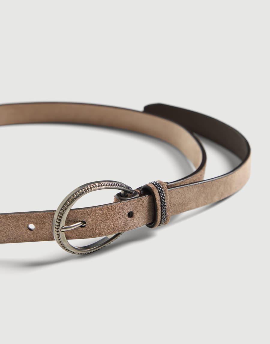 Suede belt with monili Brown Girls - Brunello Cucinelli
