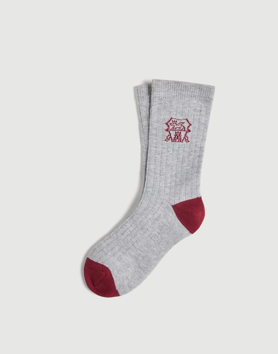 Rib knit socks with inlay Strawberry Boys - Brunello Cucinelli
