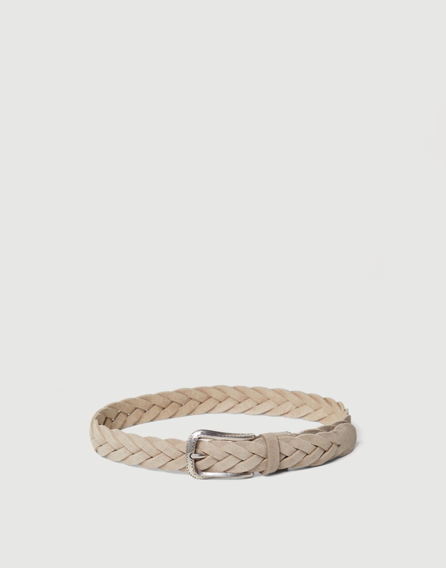 Braided suede belt Cool Beige Boys - Brunello Cucinelli