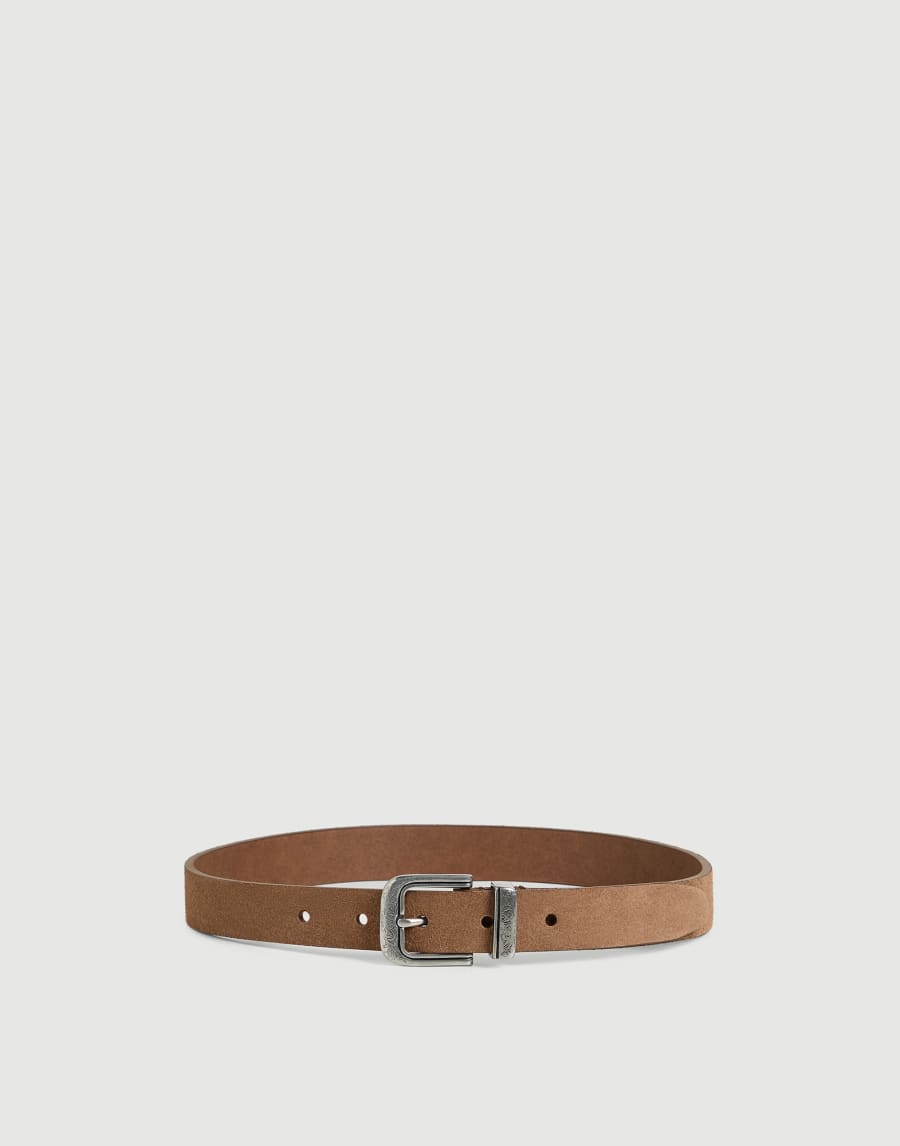 Suede belt with detailed buckle Brown Boys - Brunello Cucinelli