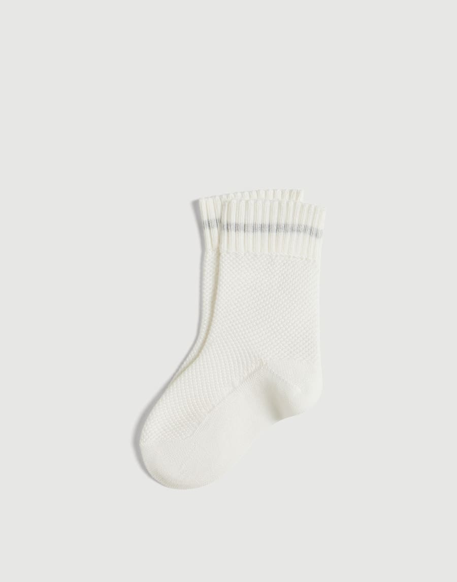 Baby Bernie Waffle stitch socks Panama Baby - Brunello Cucinelli