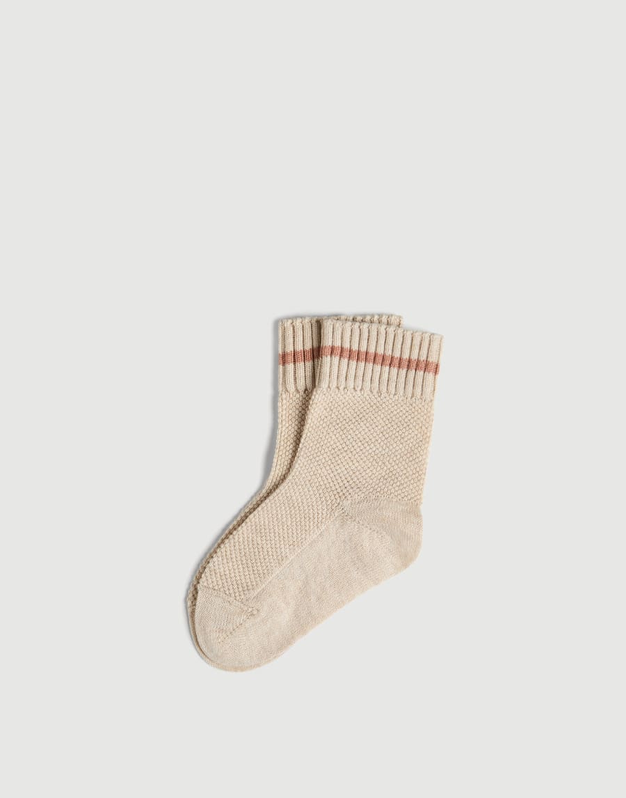 Baby Bernie Waffle stitch socks Beige Baby - Brunello Cucinelli