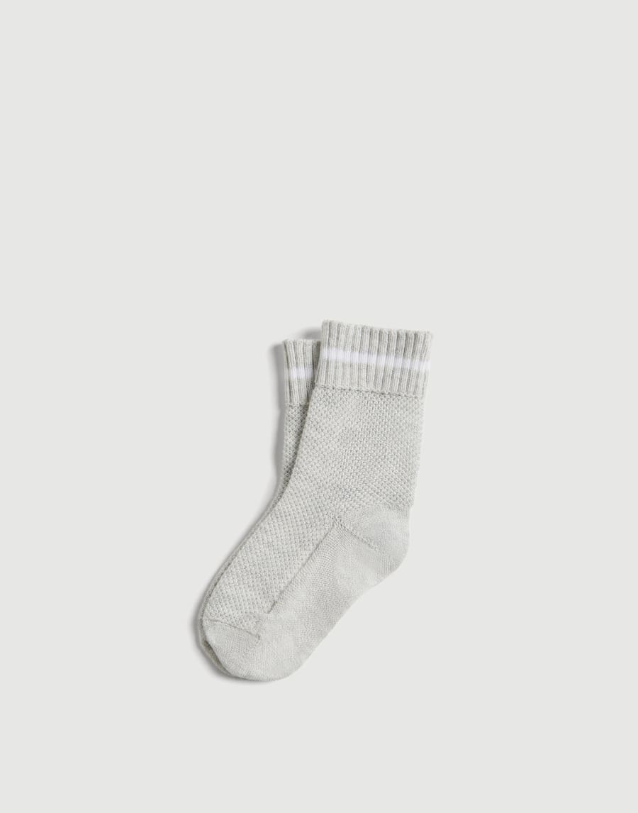 Baby Bernie Waffle stitch socks Fog Baby - Brunello Cucinelli