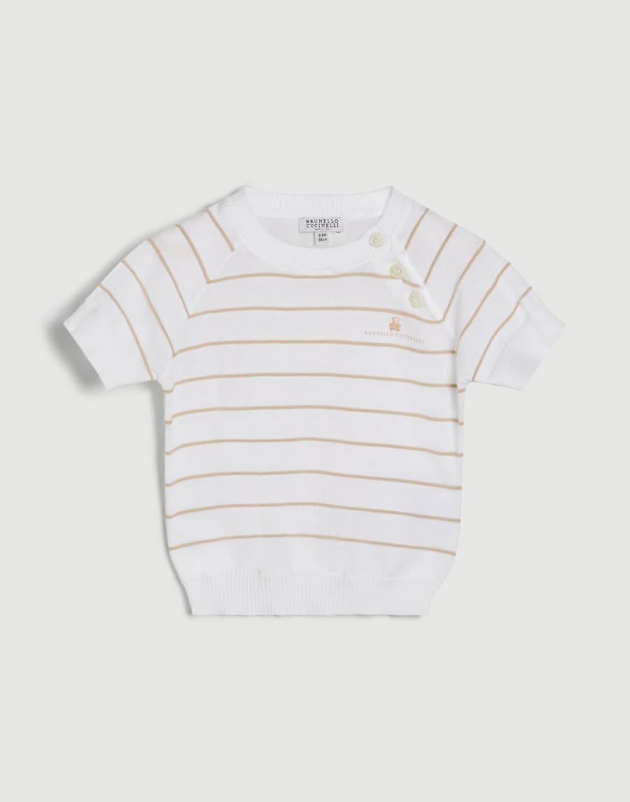 Bernie Baby striped sweater Light Brown Baby - Brunello Cucinelli