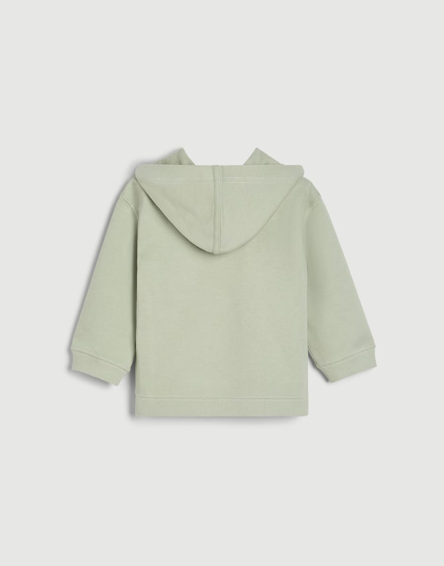 Haut Baby Bernie avec capuche et fermeture éclair Menthe Bébé - Brunello Cucinelli