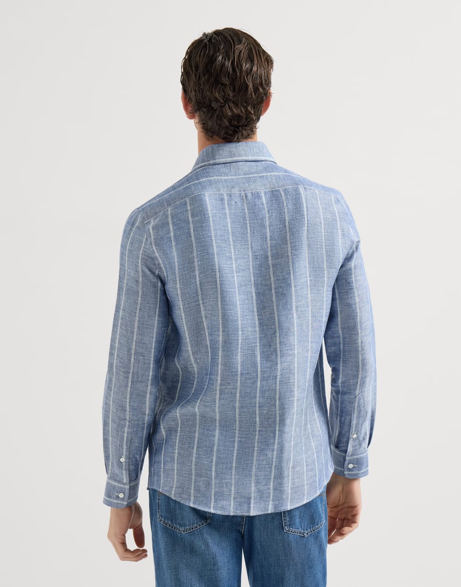 Striped twill shirt Denim Man - Brunello Cucinelli