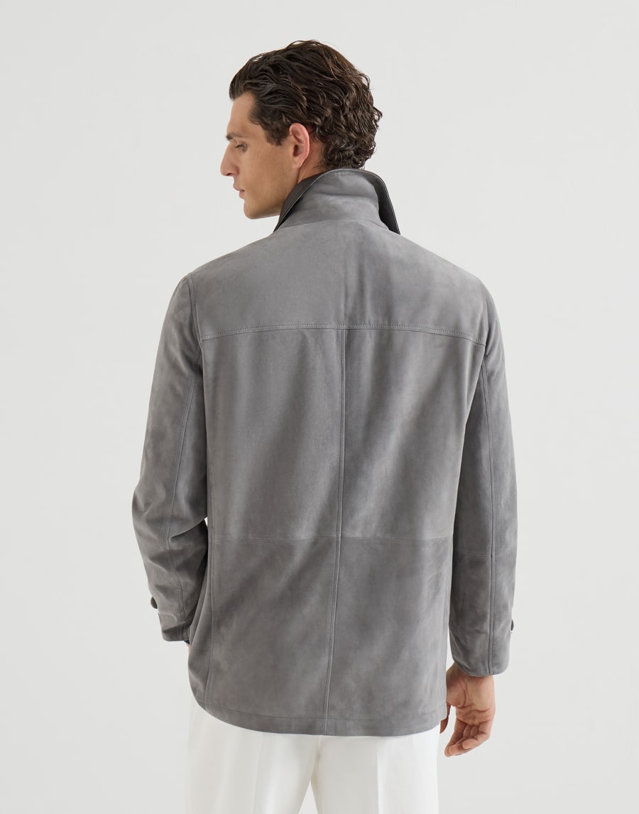 Outerwear in camoscio Grigio Medio Uomo - Brunello Cucinelli
