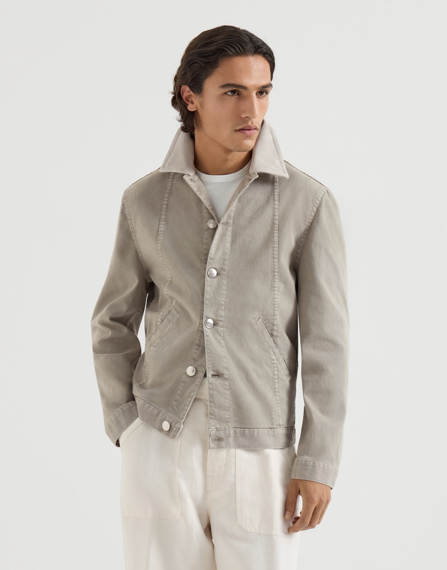 ガーメントダイ デニム ブルゾン カーキ メンズ - Brunello Cucinelli