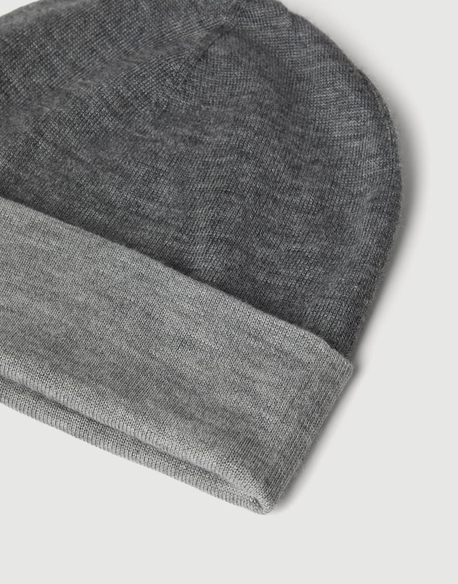 Cashmere and silk beanie Dark Grey Man - Brunello Cucinelli