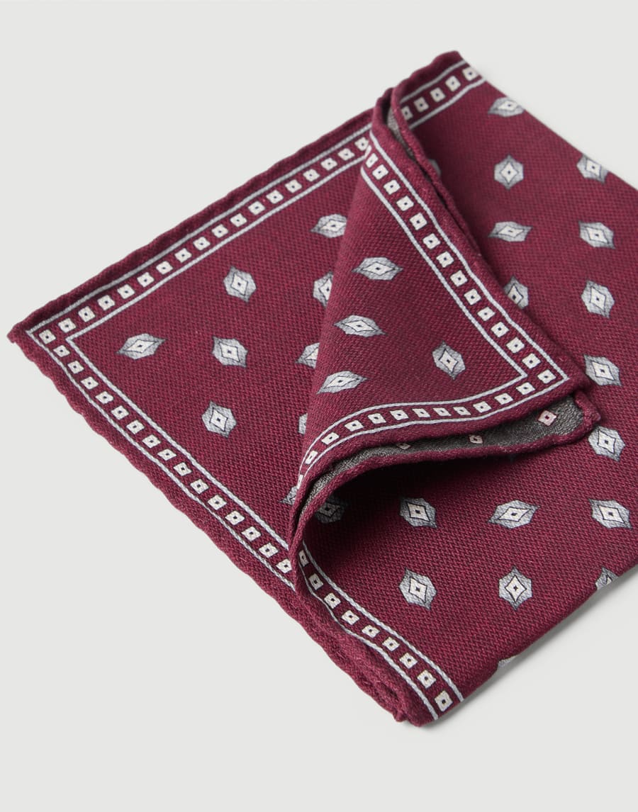 Pocket square with pattern Red Man - Brunello Cucinelli