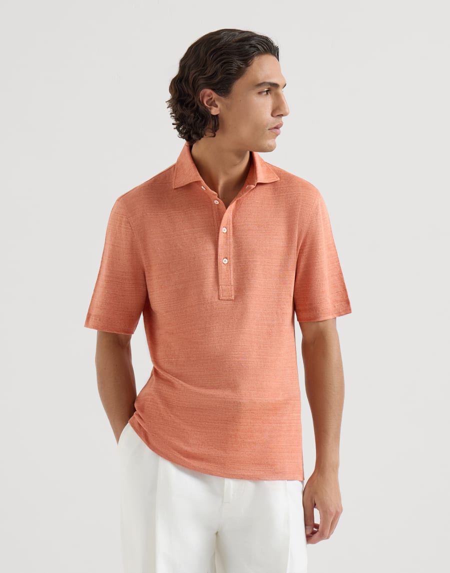 Jersey polo shirt Apricot Man - Brunello Cucinelli