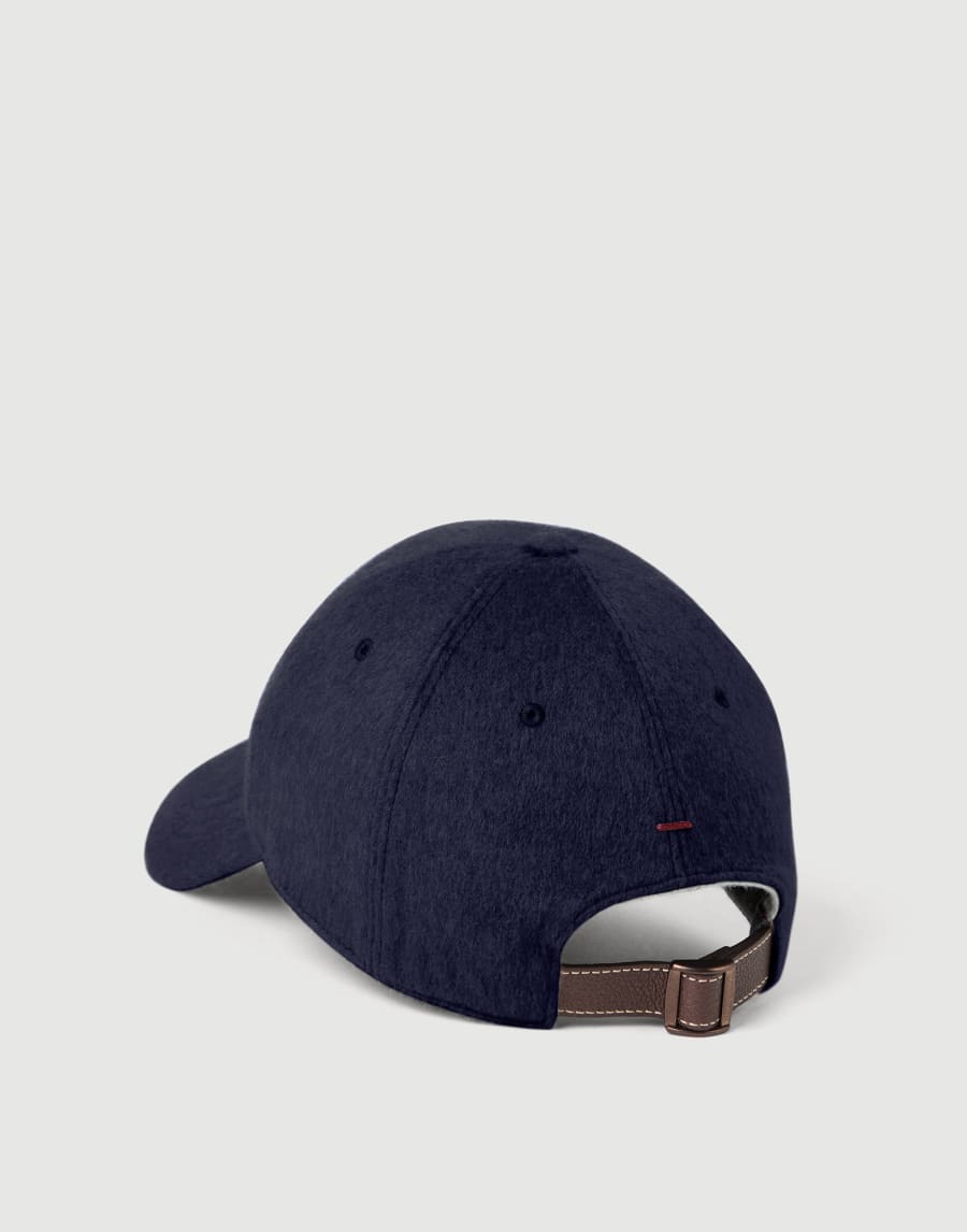 Cashmere and vicuña beaver cloth hat Navy Blue Man - Brunello Cucinelli