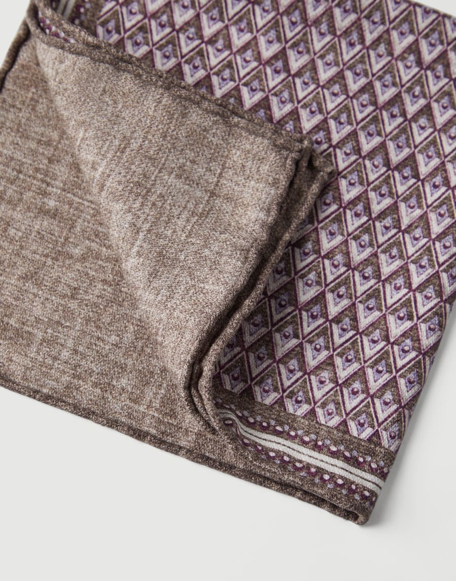 Pocket square with pattern Bordeaux Man - Brunello Cucinelli