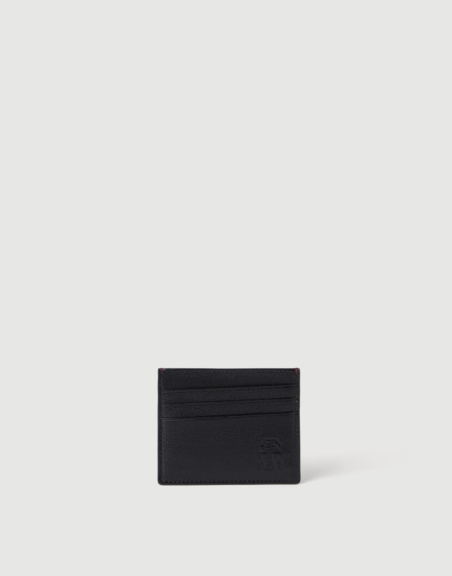 Grained leather card holder Black Man - Brunello Cucinelli