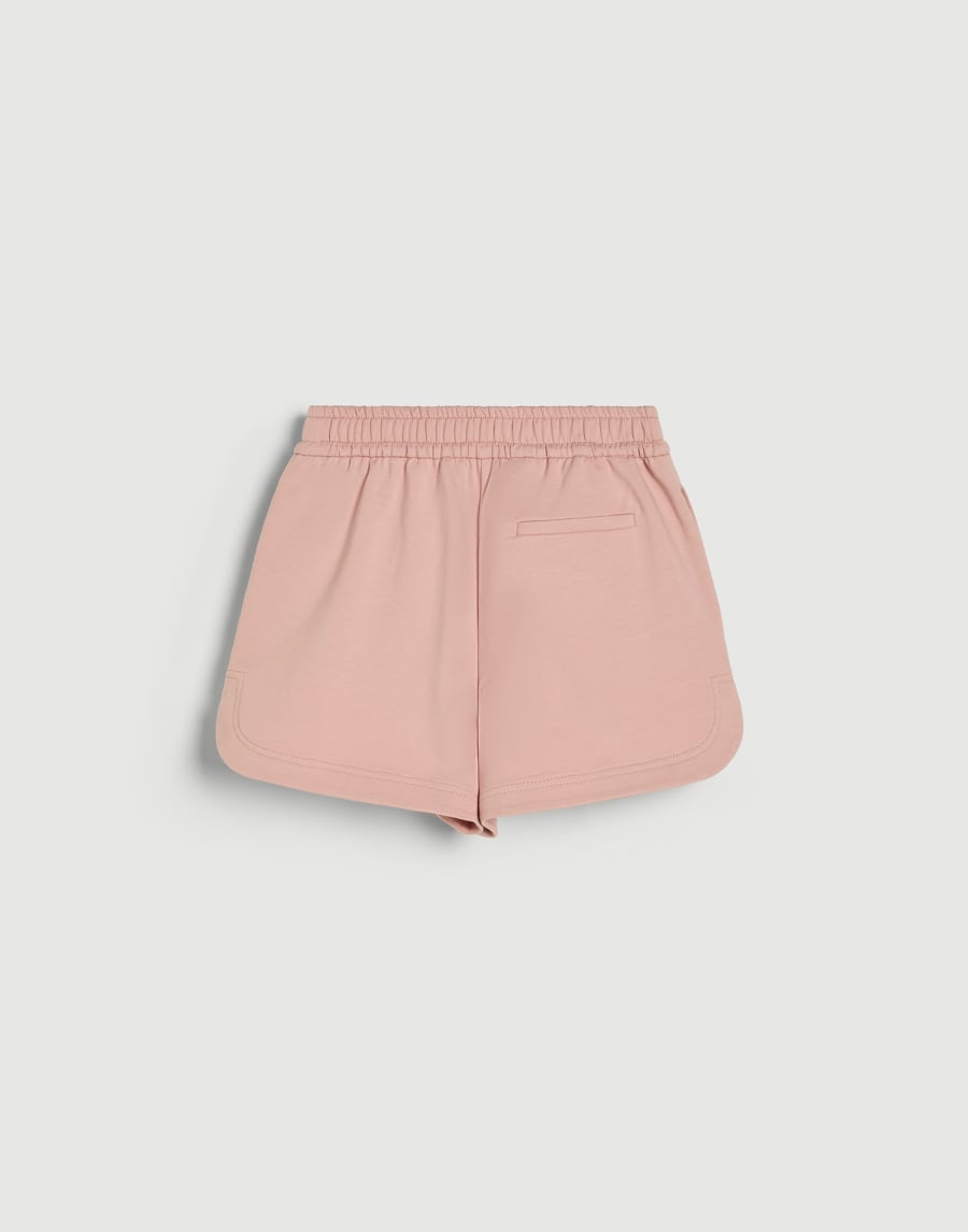 Stretch cotton lightweight French terry shorts Pink Girls - Brunello Cucinelli