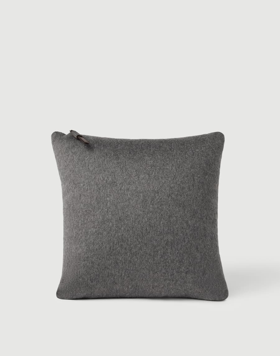 Cashmere beaver cushion Dark Grey Lifestyle - Brunello Cucinelli