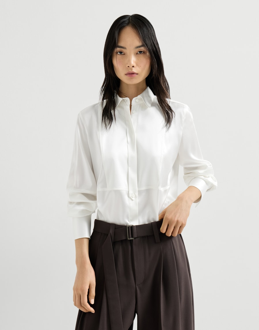 Satin shirt White Woman - Brunello Cucinelli