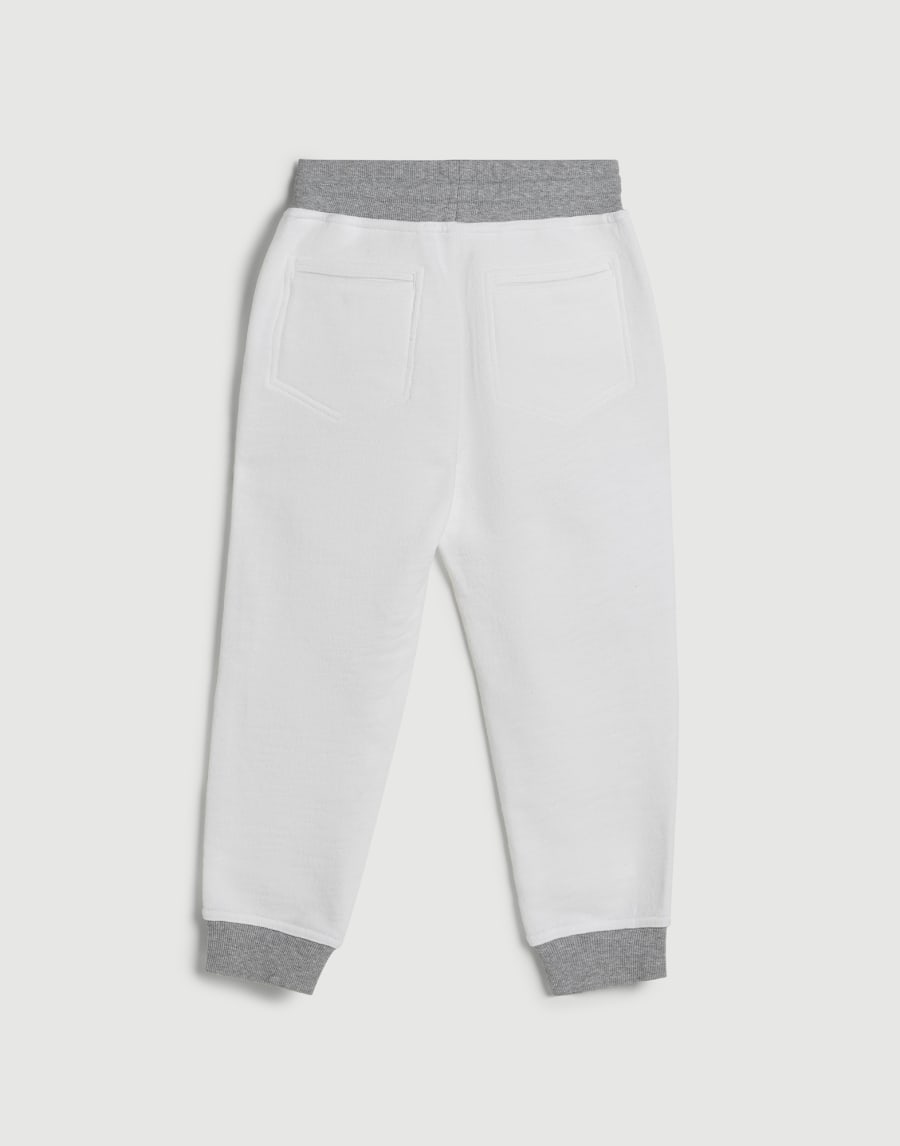 Mélange French terry trousers with print White Boys - Brunello Cucinelli