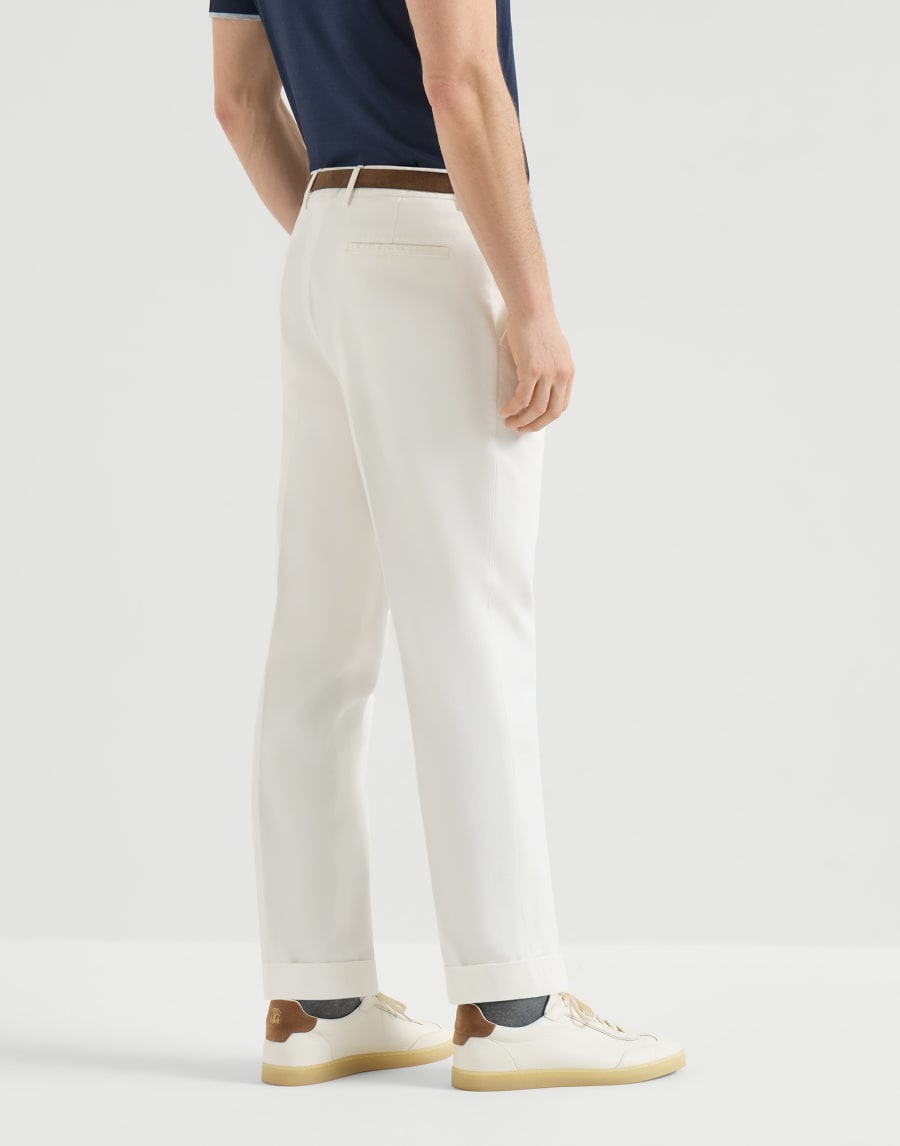 가먼트 다이 개버딘 팬츠 스노 남성 - Brunello Cucinelli