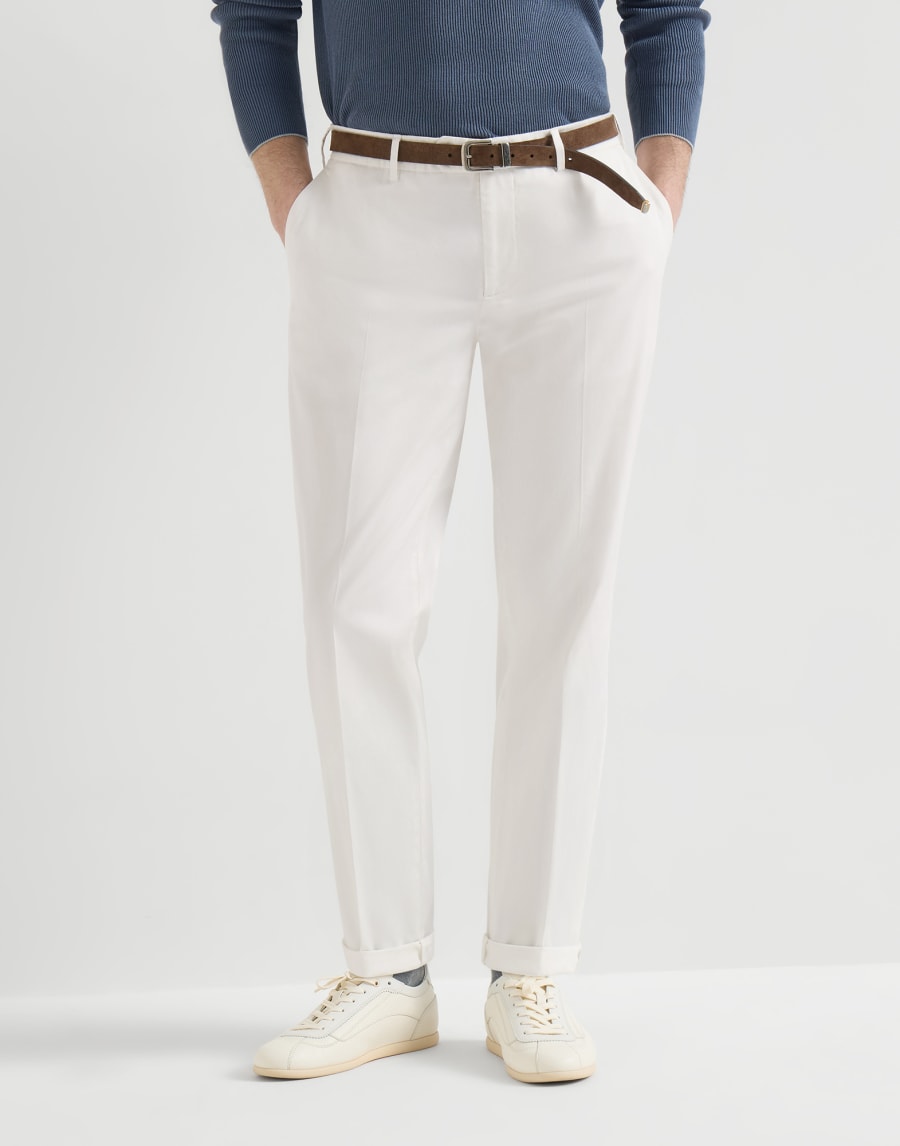 Comfort gabardine trousers Snow Man - Brunello Cucinelli