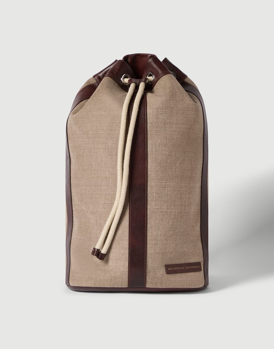 Water-resistant drawstring backpack Leather Man - Brunello Cucinelli
