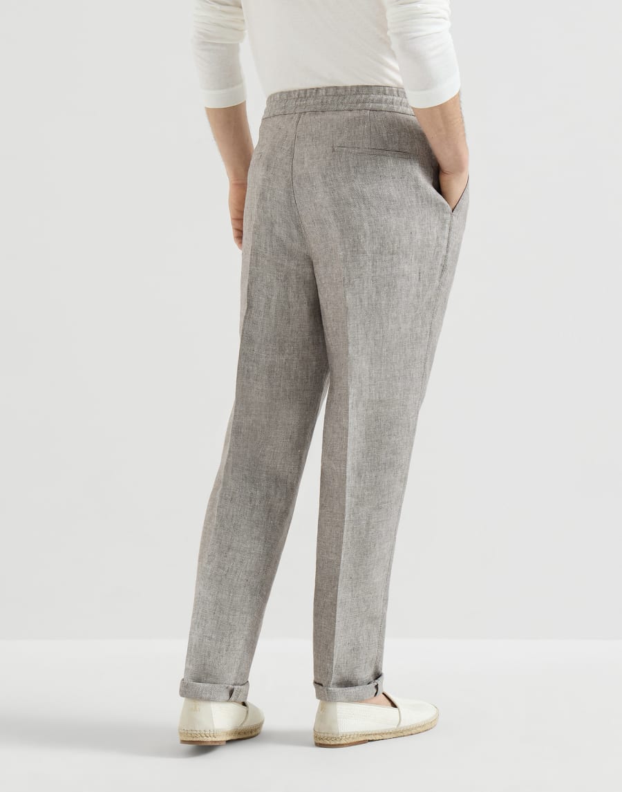 삼과 리넨 바지 라이트 그레이 남성 - Brunello Cucinelli