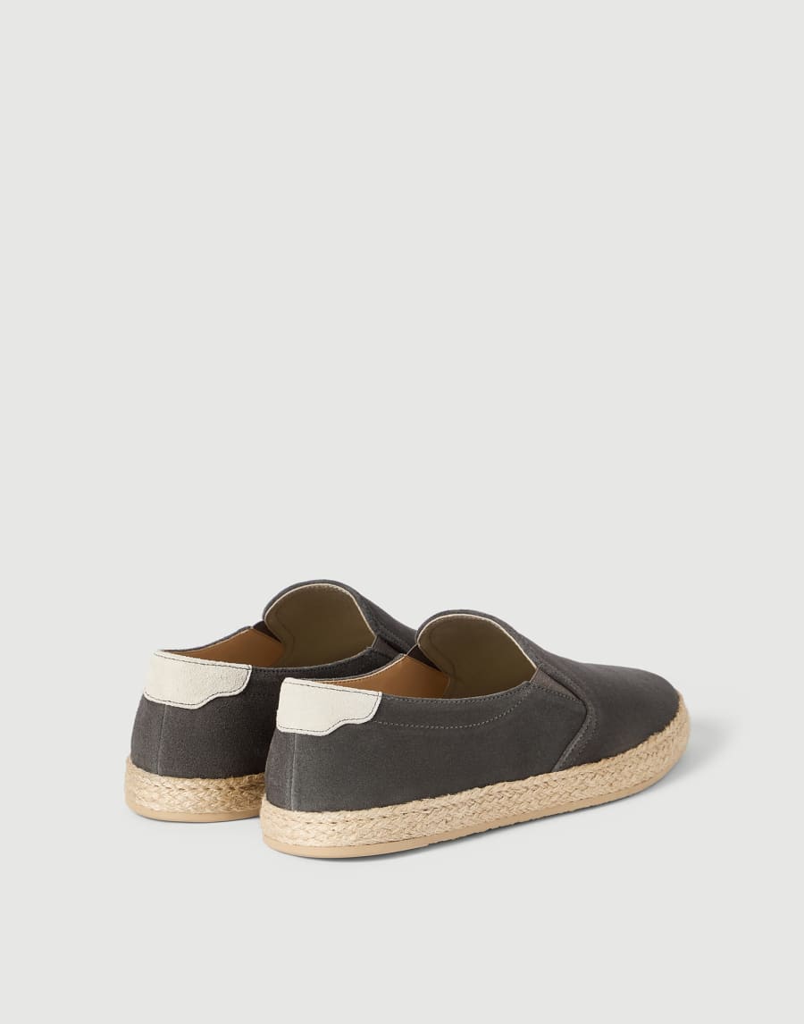 Slip-Ons aus Veloursleder Dunkelgrau Herren - Brunello Cucinelli