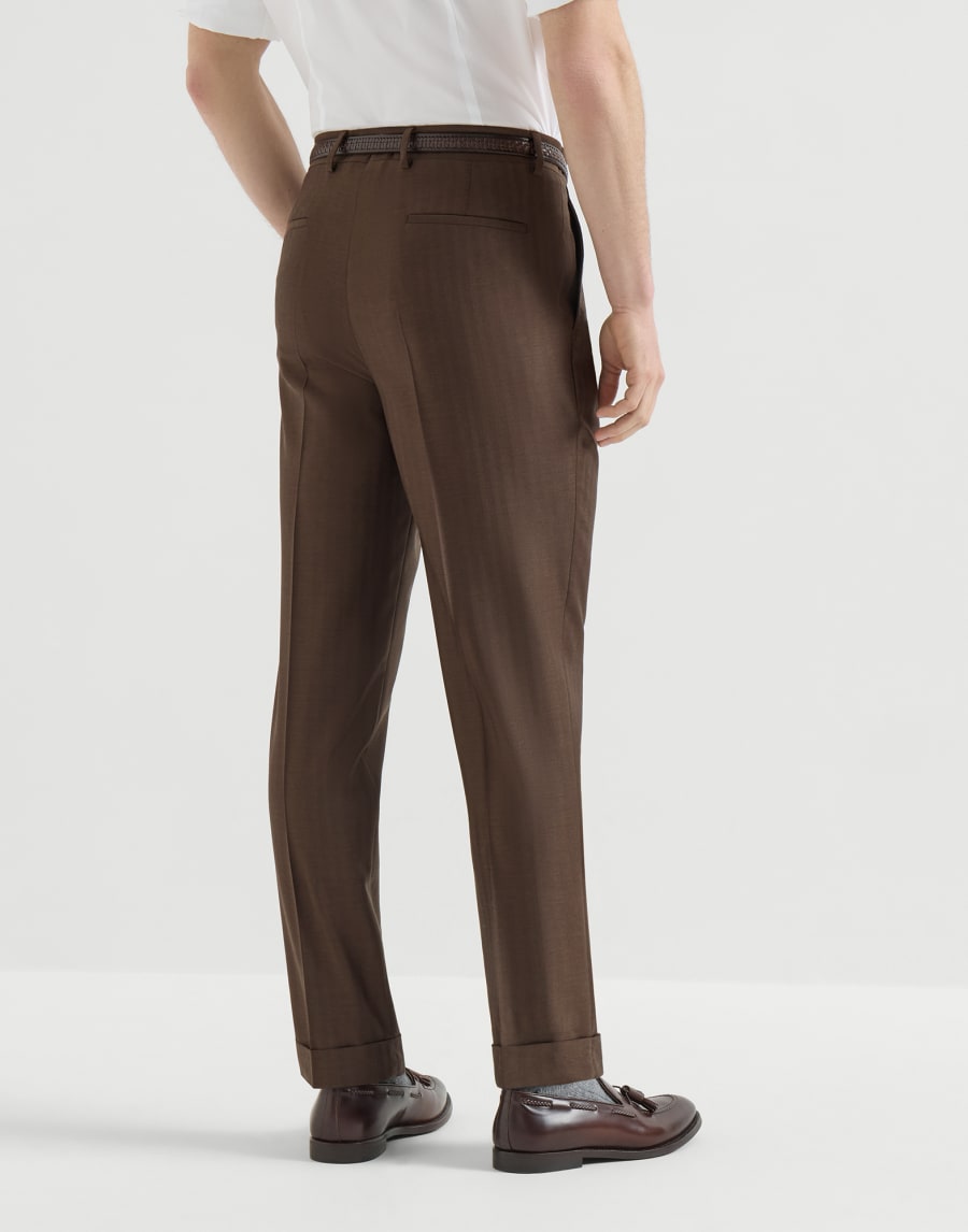 버진 울 팬츠 브라운 남성 - Brunello Cucinelli