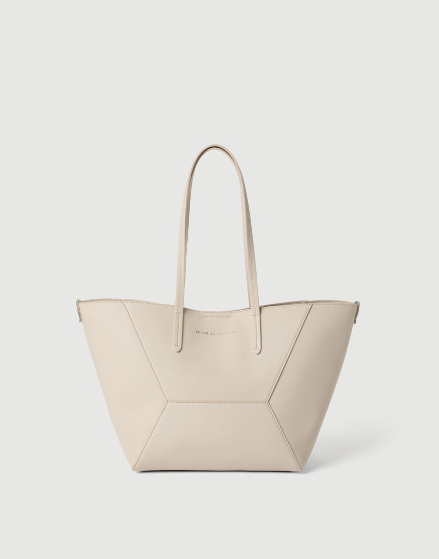 Маленькая сумка BC Duo из телячьей кожи Слоновая Кость Женщина - Brunello Cucinelli