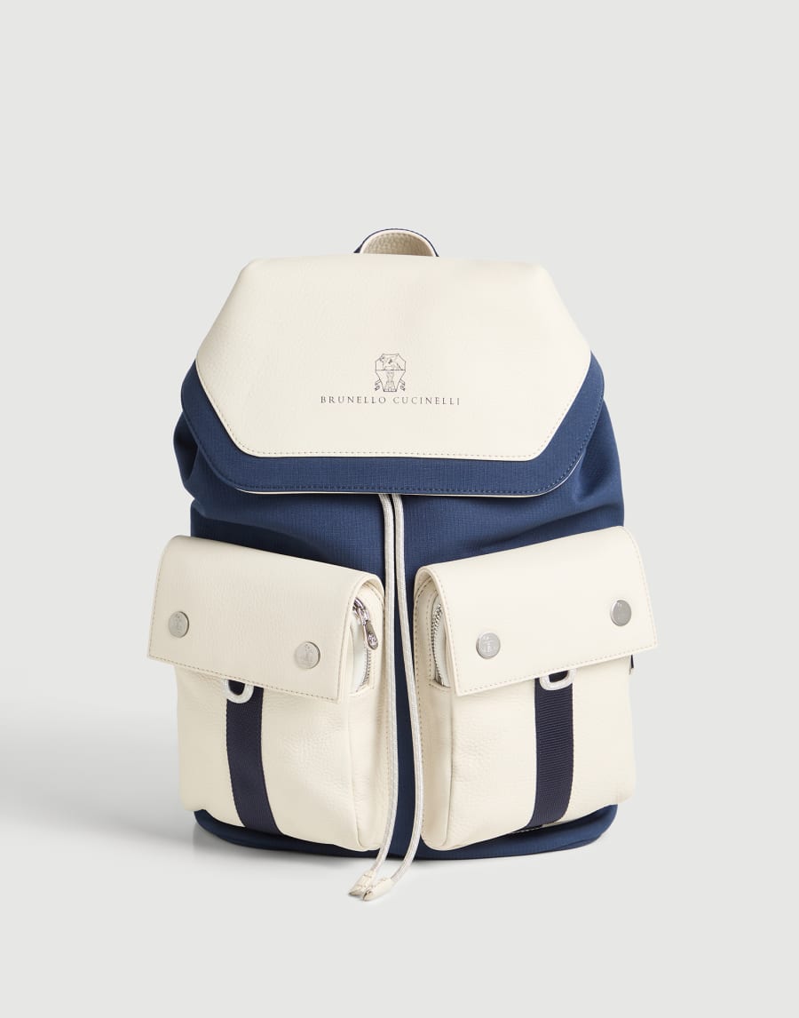 Rucksack aus Kalbsleder Blau Jungen - Brunello Cucinelli