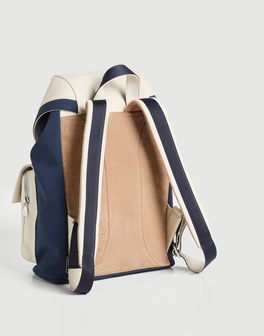 Rucksack aus Kalbsleder Blau Jungen - Brunello Cucinelli