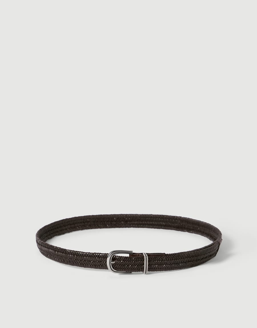 Braided leather belt Brown Man - Brunello Cucinelli