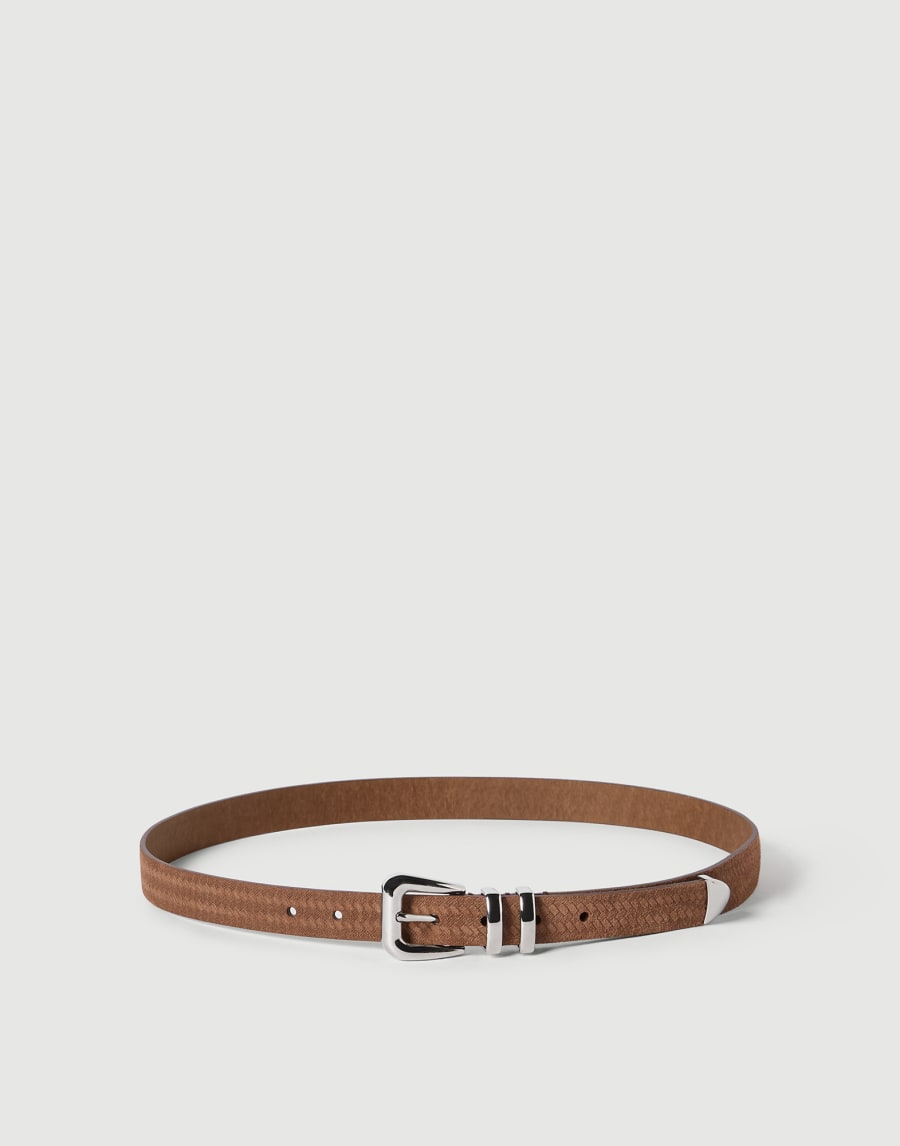 Reversed calfskin belt Hazelnut Man - Brunello Cucinelli