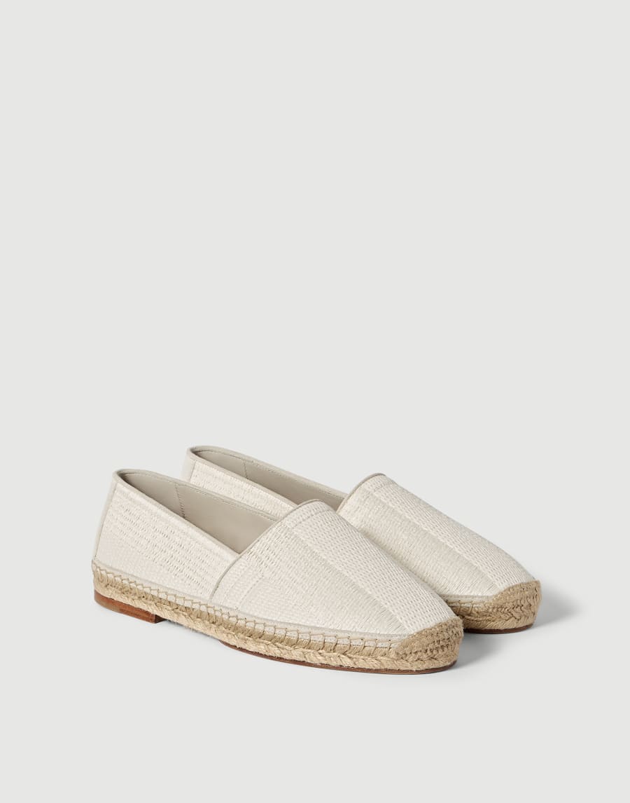Raffia and suede espadrilles Off-White Man - Brunello Cucinelli
