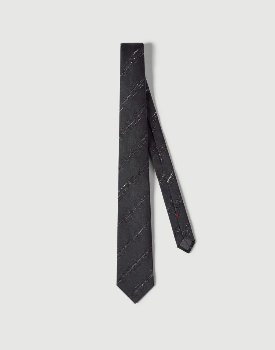 シルク&コットン ネクタイ アントラサイト メンズ - Brunello Cucinelli