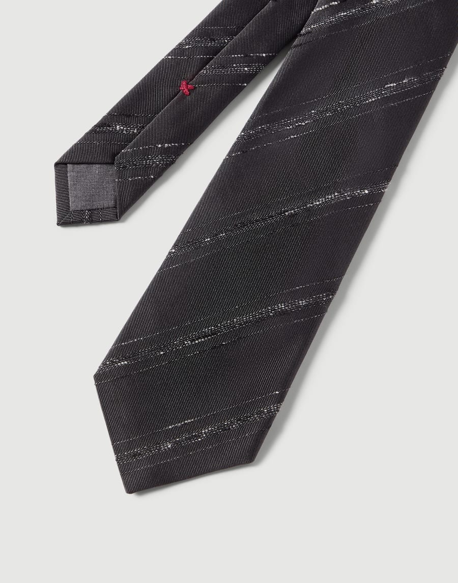 シルク&コットン ネクタイ アントラサイト メンズ - Brunello Cucinelli