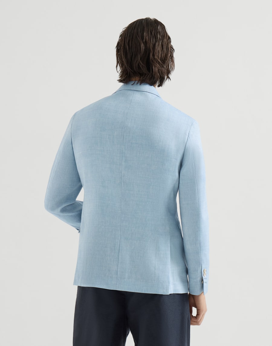 Chevron deconstructed blazer Azure Man - Brunello Cucinelli