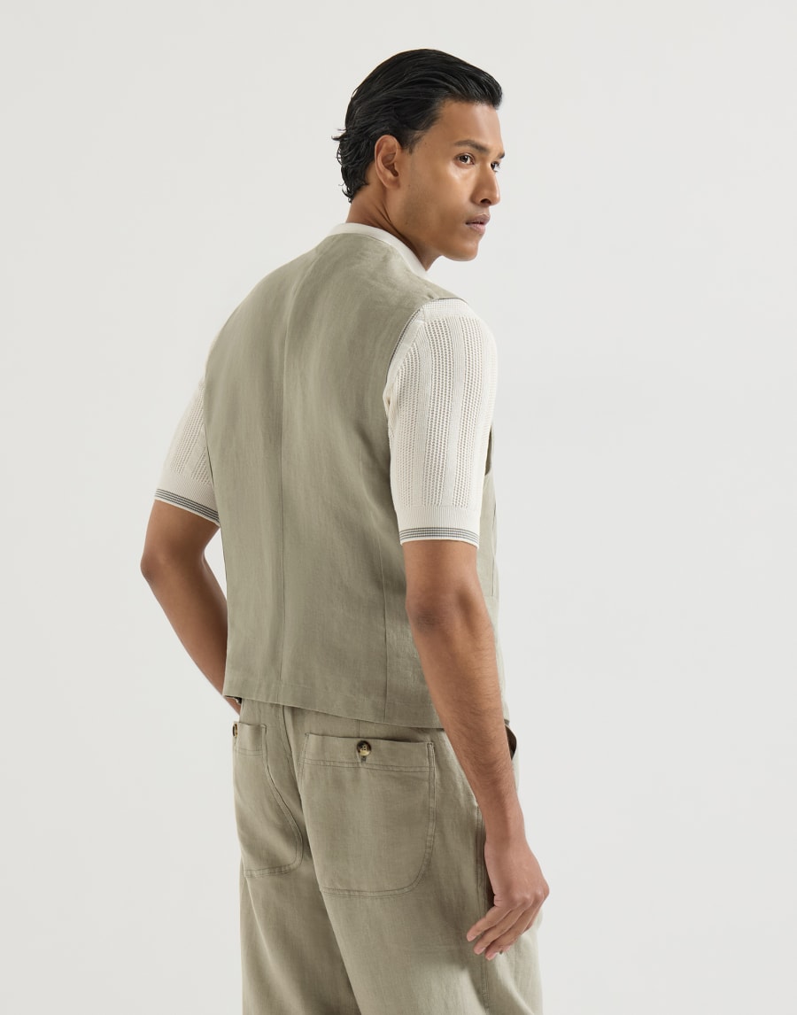 Linen waistcoat Sage Man - Brunello Cucinelli