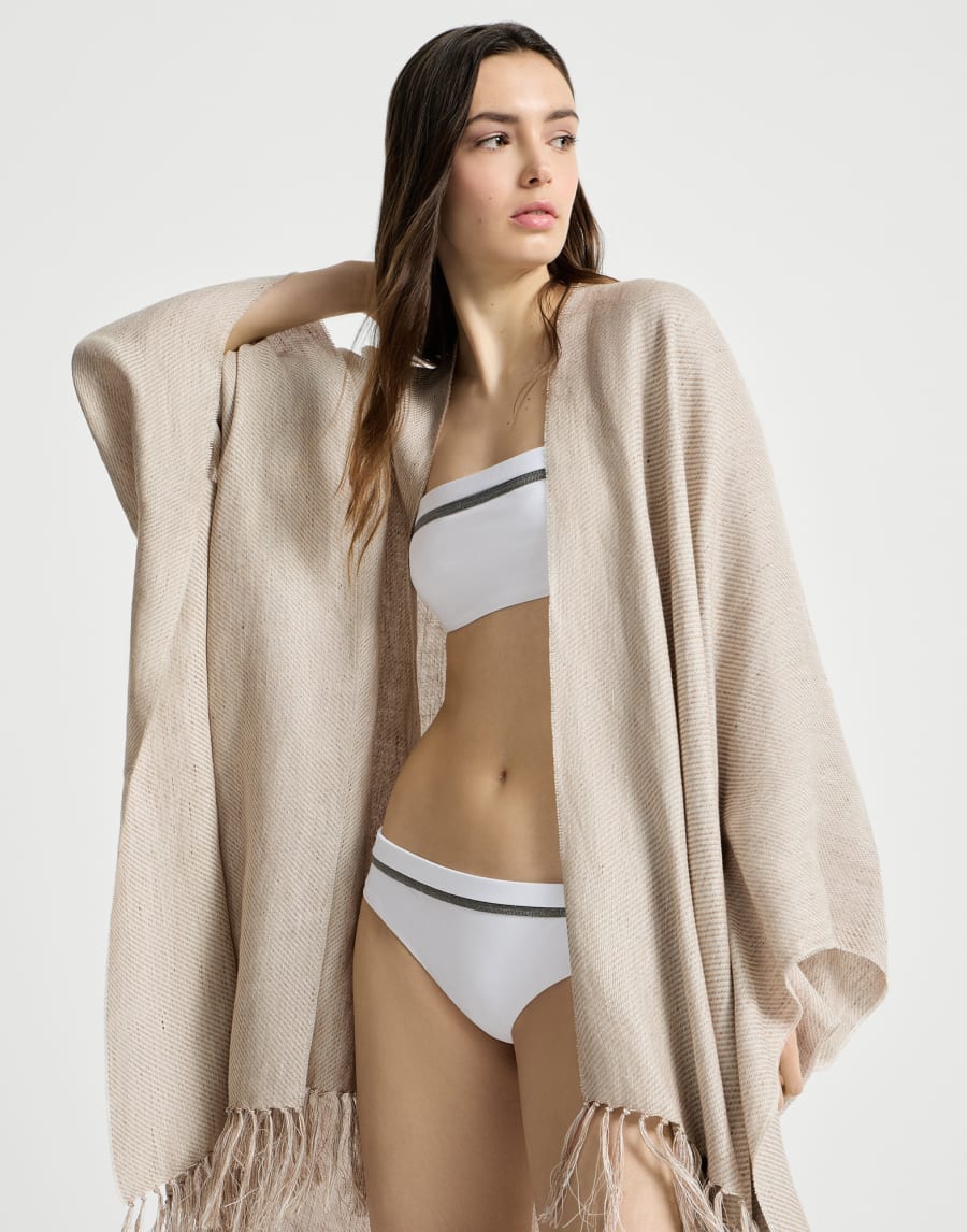 Bikini bandeau top with monili White Woman - Brunello Cucinelli