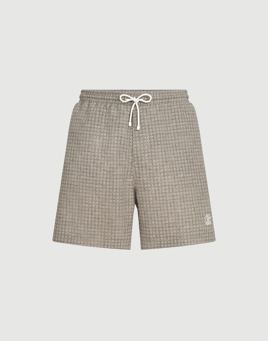 Swimsuit with print Brown Man - Brunello Cucinelli
