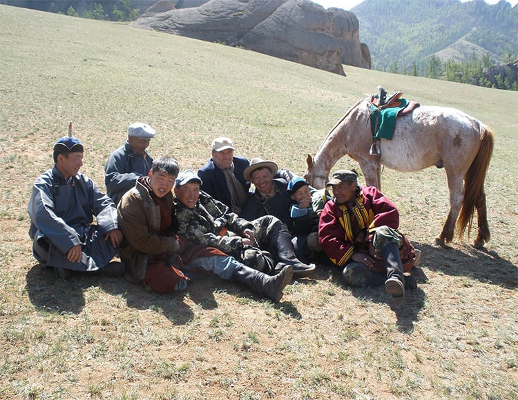 Brunello Cucinelli with the herders of Mongolia, 2009