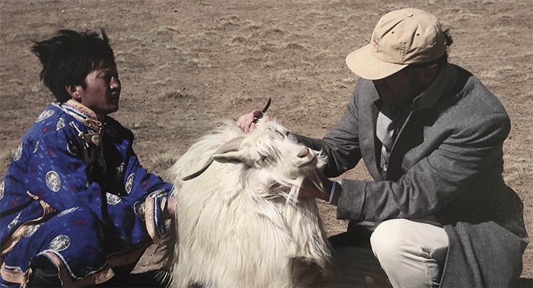Brunello Cucinelli with the herders of Mongolia, 2009