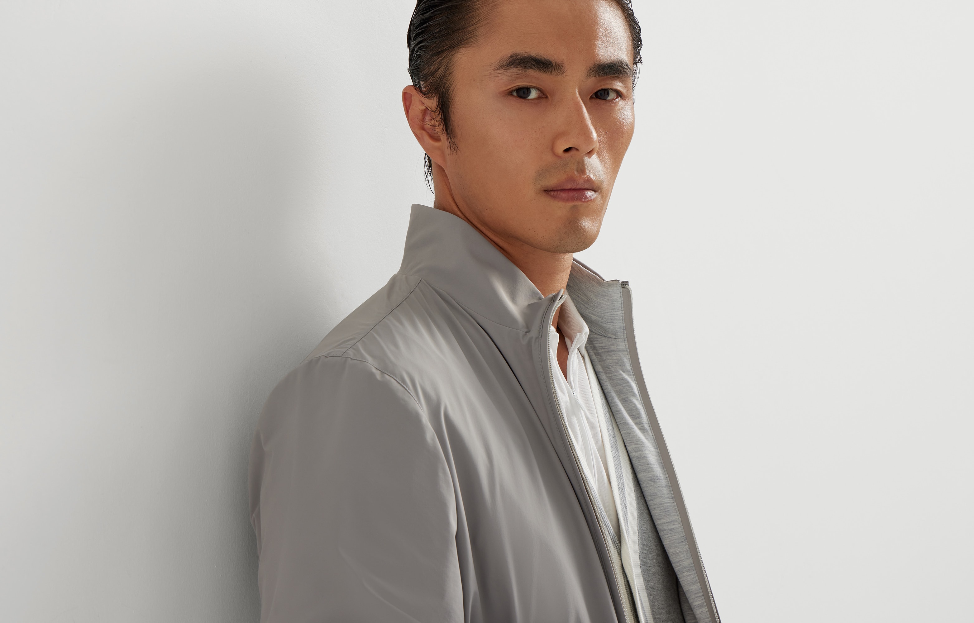 Reversible jacket for Man in Grey | Brunello Cucinelli