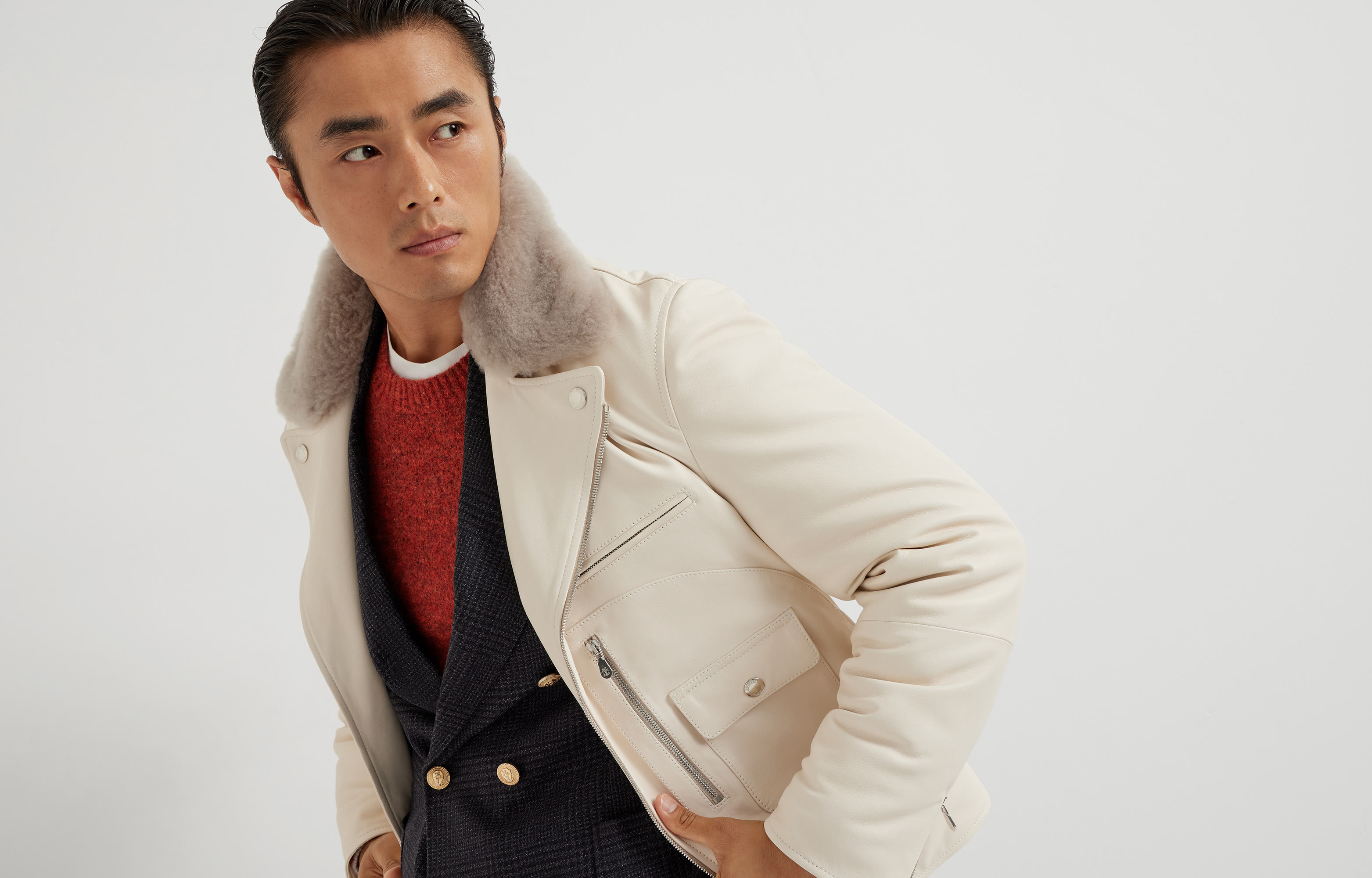 BRUNELLO CUCINELLI アイボリー ジャケット 42 BRUNELLO CUCINELLI アイボリー ジャケット 42 BRUNELLO CUCINELLI