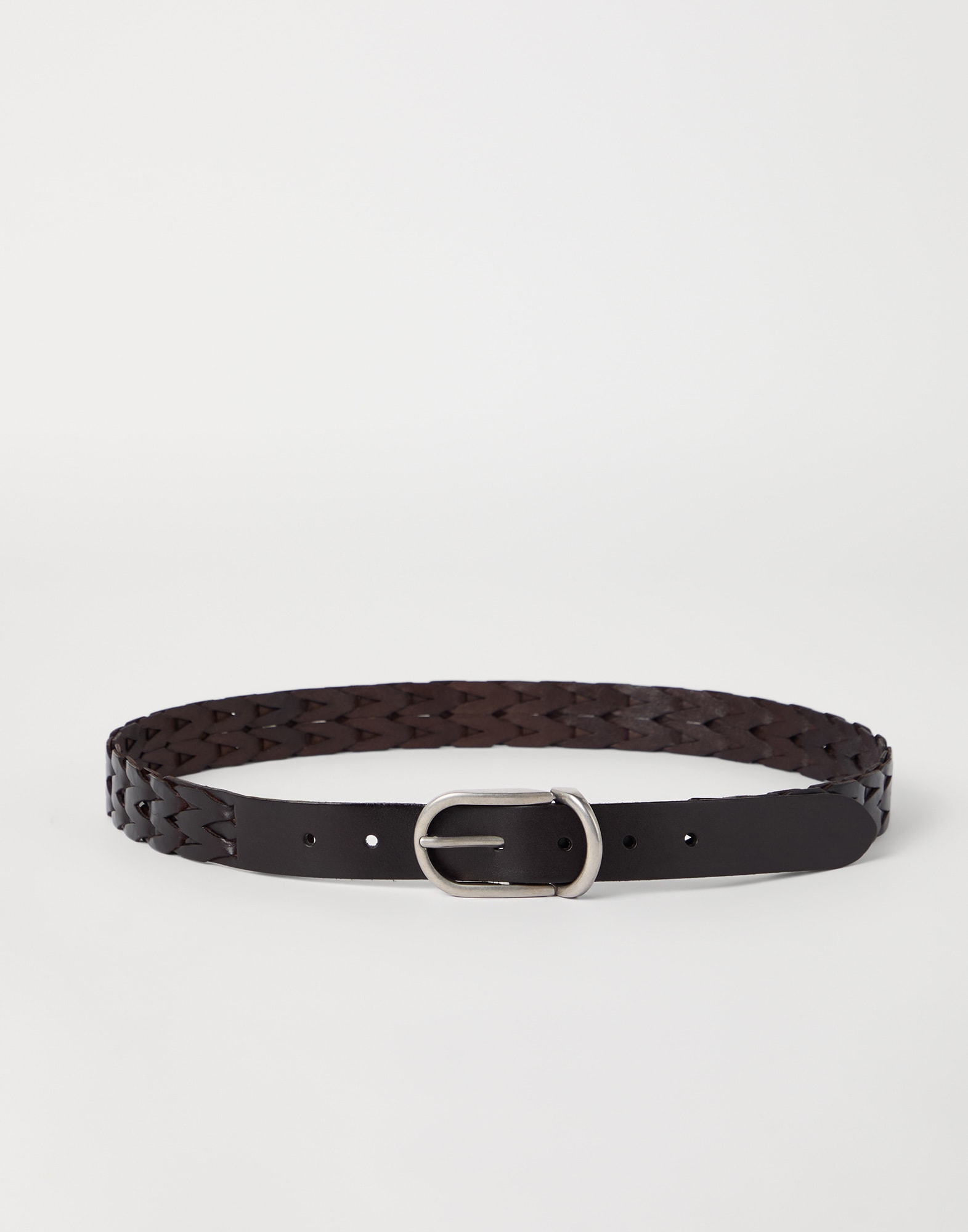 Braided leather belt Brown Man - Brunello Cucinelli