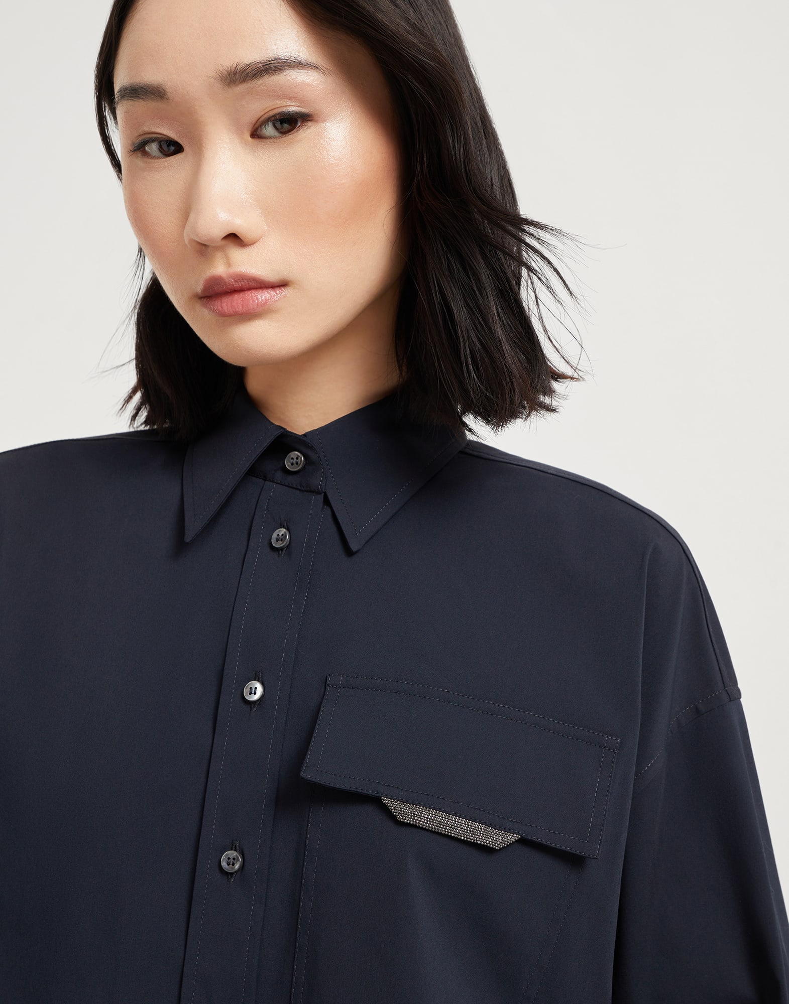 全棉衬衫 - 细节视角 - 正面观看 - 全屏观看